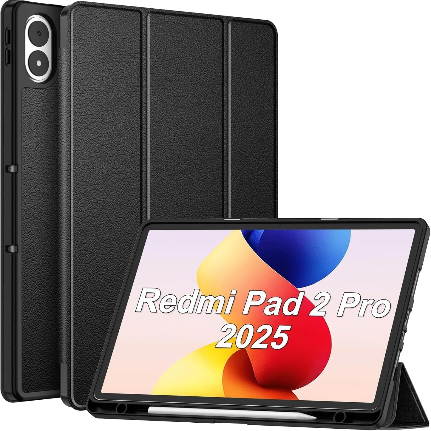274391 - FINTIE Mbrojtëse për Redmi Pad 2 Pro, 12.1 inç, me Mbajtëse Stilolapsi, TPU i butë, e zezë