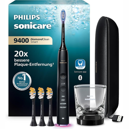 315053 - onicare DiamondClean Smart 9400, furçë dhëmbësh sonike, sensor presioni, 4 mënyra pastrimi, e zezë, modeli HX9918/89
