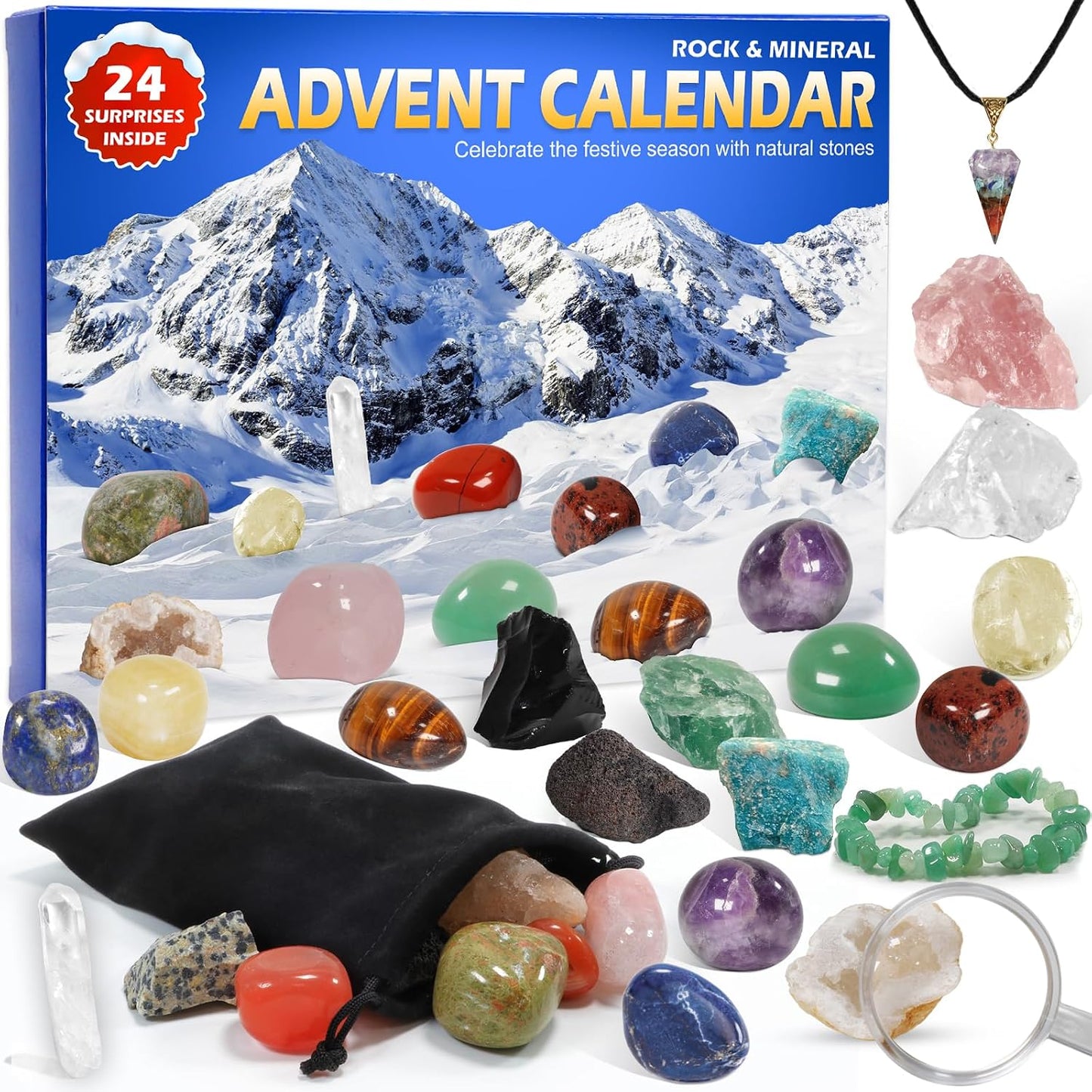 266936 - KALENDARI I ADVENTIT 2025, GURË SHËRUES PËR FËMIJË, GURËT E ÇMUAR, KALENDARI I KRISHTLINDJES PËR GRA, BURRA, VAJZA, DJEM
