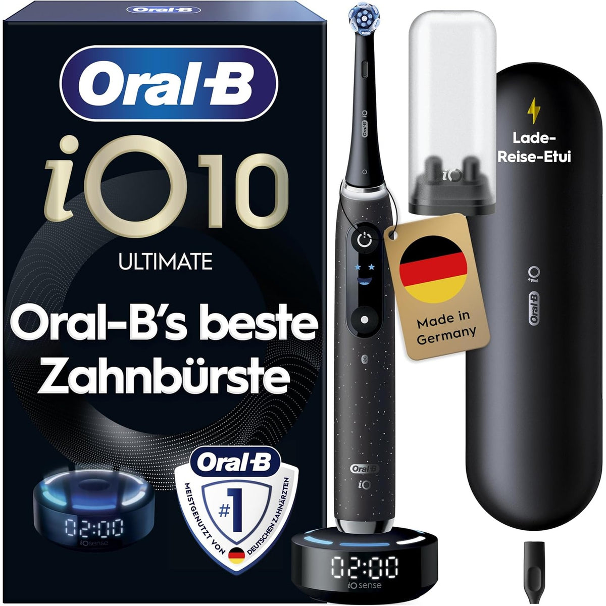 301537 - ORAL-B Furçë dhëmbësh elektrike iO Series 10, 1 kokë furçe, Kuti udhëtimi me karikim, 7 mënyra pastrimi, e zezë