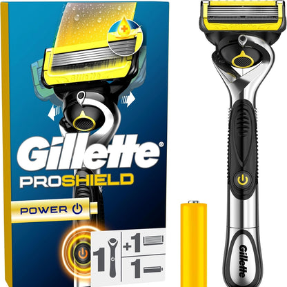 290000 - GILLETTE Brisku Proshield Power për Burra, Fishek me 5 Tehe, Argjend