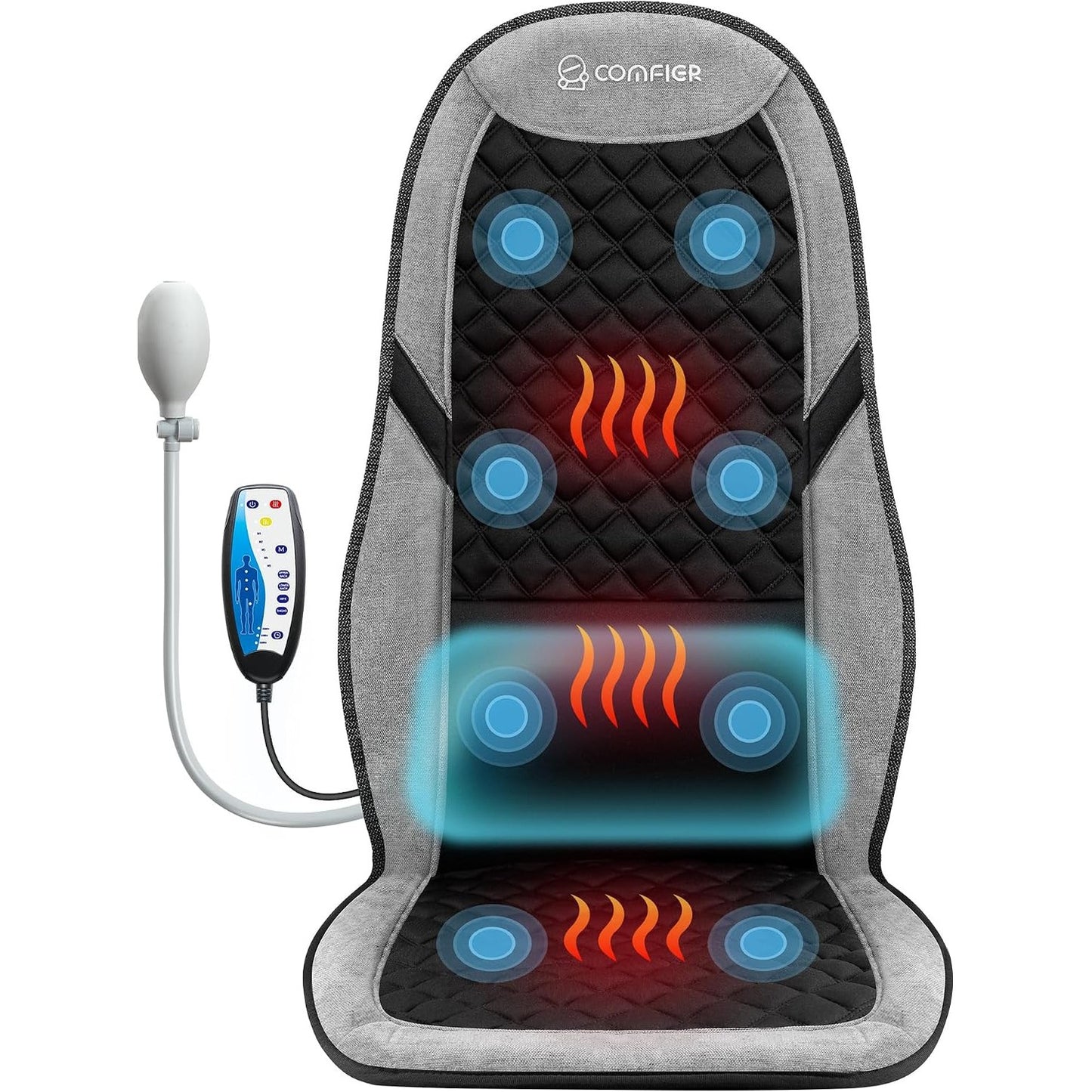 289486 - COMFIER Masazhues Qafe dhe Shpine, Ngrohje, 5 Mënyra Dridhjeje, 3 Intensitete