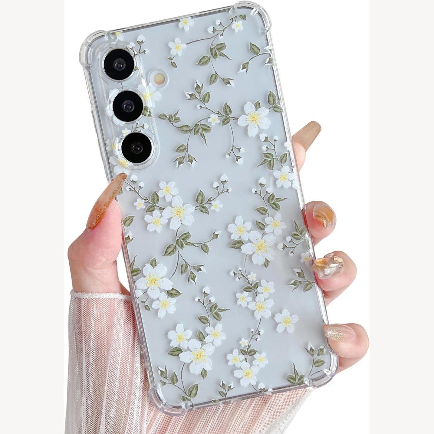 274206 - ZTOFERA Mbrojtëse për Samsung Galaxy A26 5G, Mbrojtëse transparente prej TPU të butë me model lulesh, rezistente ndaj gërvishtjeve