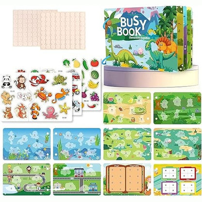 141515 - LEBKFT Montessori – libër aktivitetesh për fëmijë 3–6 vjeç, me ngjitëse të ripërdorshme, lodër edukative dhe ndijore për udhëtime, për zhvillimin e njohurive bazë.