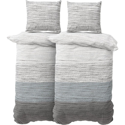250432 - DILIOS Set çarçafësh Premium 135x200 cm, 4 pjesë, 2 mbulesa jastëku 80x80 cm, pambuk i ajrosur, gri blu