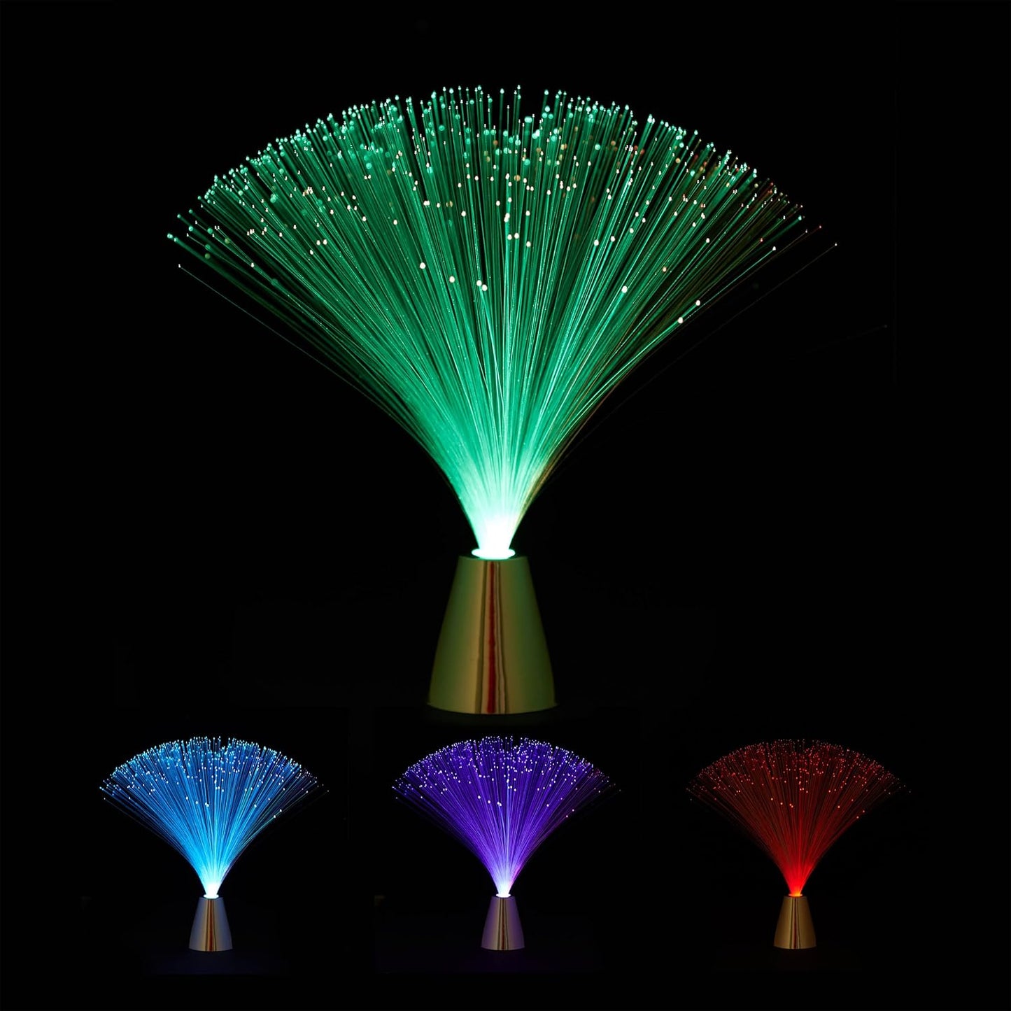 225113 - RELAXDAYS Dritë me fibra optike, LED në stil retro, me ndryshim ngjyre, 33 cm, shumëngjyrëshe