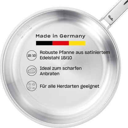 239316 - FISSLER – Tigan Pure Collection, çelik inox (Ø 24 cm) pa veshje, shkallë matëse e brendshme, PRODHUAR NË GJERMANI, Induksion