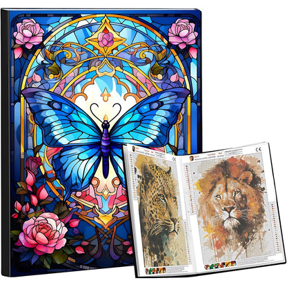 197564 - BELLATOI Album Pikturash A3 me Diamante 5D, vend për Pikture 30x40cm, Mban 60 Fletë, 30 Faqe, Mbulesë me Ngjyrë, Flutur