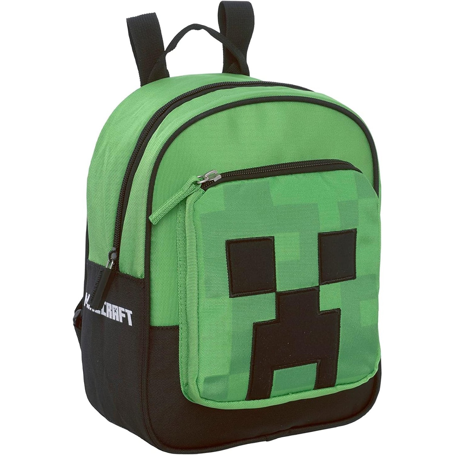268273 - Minecraft Çantë për fëmijë, 33 x 22 x 10 cm, me rripa shpatullash të mbushur dhe të rregullueshëm, ndarje kryesore dhe xhep të përparmë me zinxhir