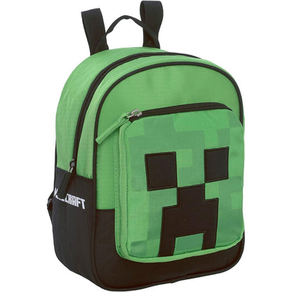 268273 - Minecraft Çantë për fëmijë, 33 x 22 x 10 cm, me rripa shpatullash të mbushur dhe të rregullueshëm, ndarje kryesore dhe xhep të përparmë me zinxhir