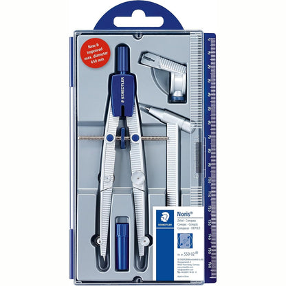 276837 - Staedtler Noris 550, Busull shkolle precize me rregullim mikrometrik, Kuti me adaptor dhe zgjatim universal