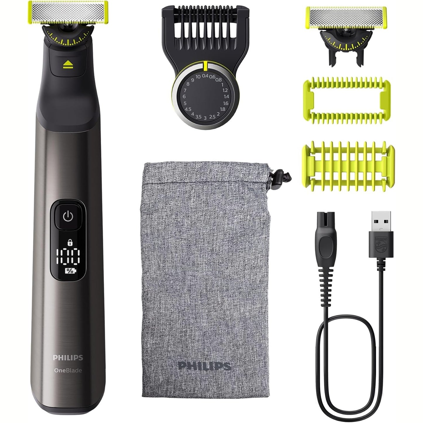 274990 - PHILIPS OneBlade Pro 360, Makinë Elektrike Rroje, 2x 360 Tehe, Krehër Preciz, 2x Pajisje Shtesë, Çantë Udhëtimi, (QP6552/30)