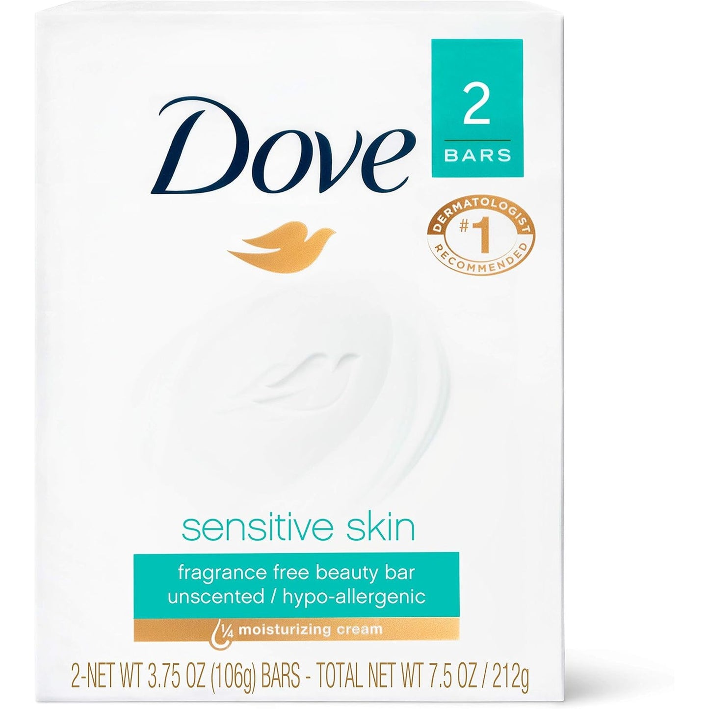 274385 - DOVE Beauty Bar, Lëkurë e Ndjeshme, 4 oz, 2 Bar