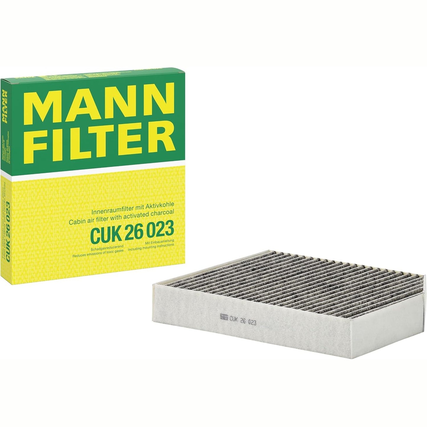 322374 - MANN-FILTER CUK 26 023, Filtri i ajrit të kabinës, Filtër poleni me karbon të aktivizuar