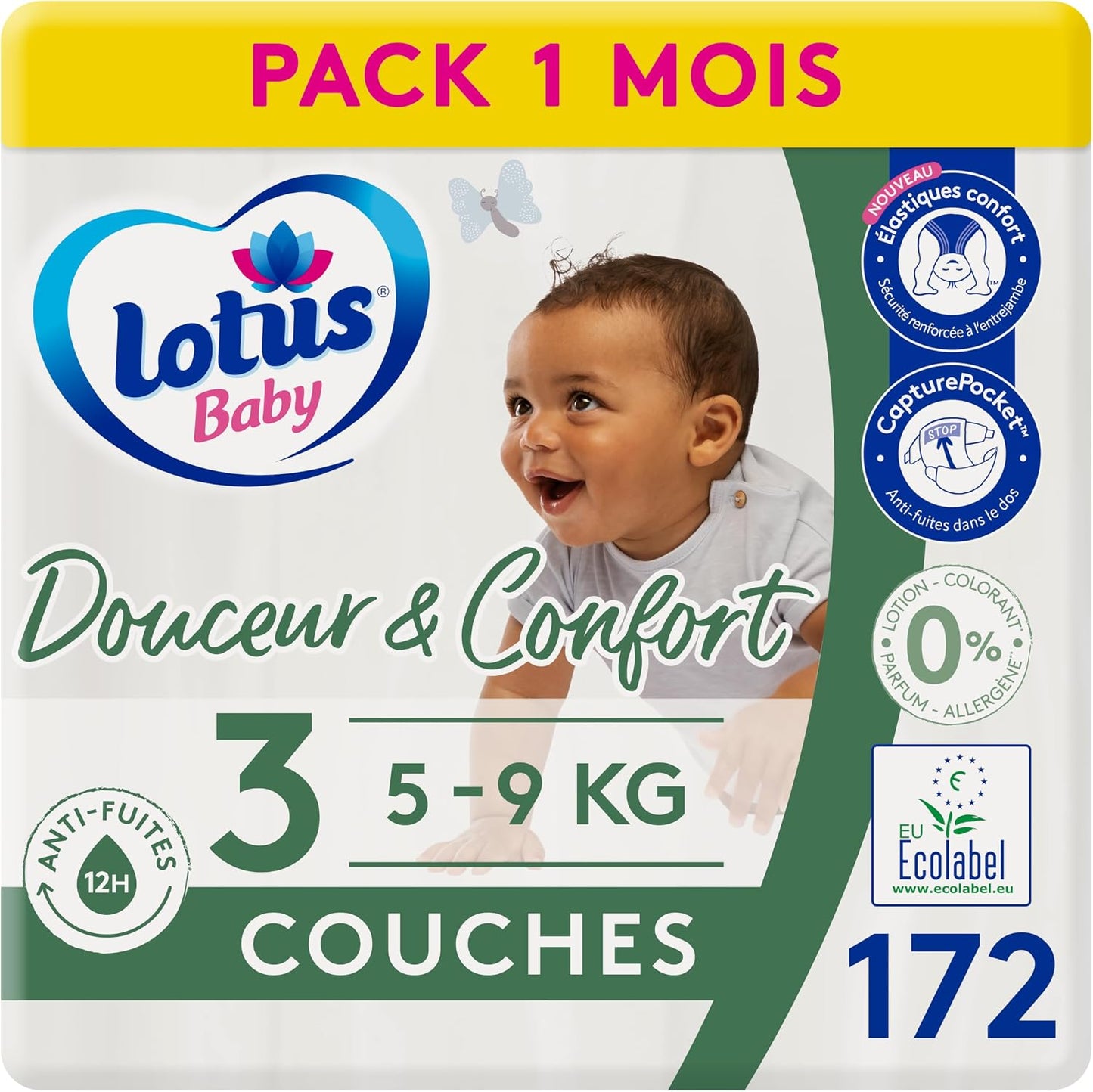 292445 - LOTUS BABY Pelena Natural Softness Madhësia 3 (5-9 kg) Pako 1-Mujore - 172 pelena
