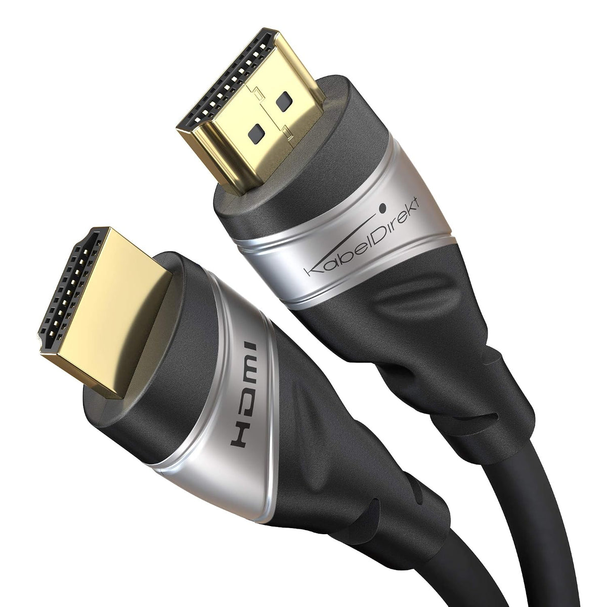310100 - KABELDIREKT 10K & 8K HDMI 2.1b, 3m, i çertifikuar, Ngjyrë e zezë-Argjendtë