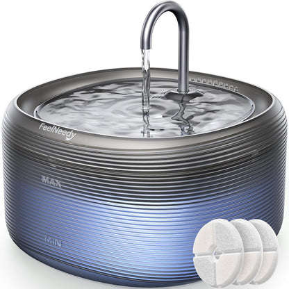 224120 - FEELNEEDY Shatërvan për Mace, 3.2L, Shatërvan Pijeje, 2 Modele Rrjedhjeje Uji, pa BPA, i Zi