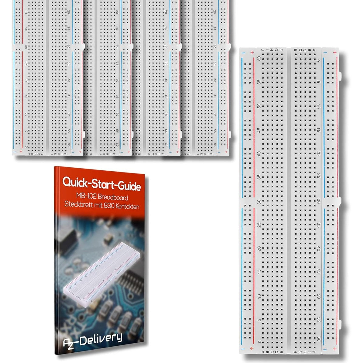 267302 - AZDELIVERY Pllakë Breadboard MB-102 5 x 830 kontakte, e pajtueshme me Arduino
