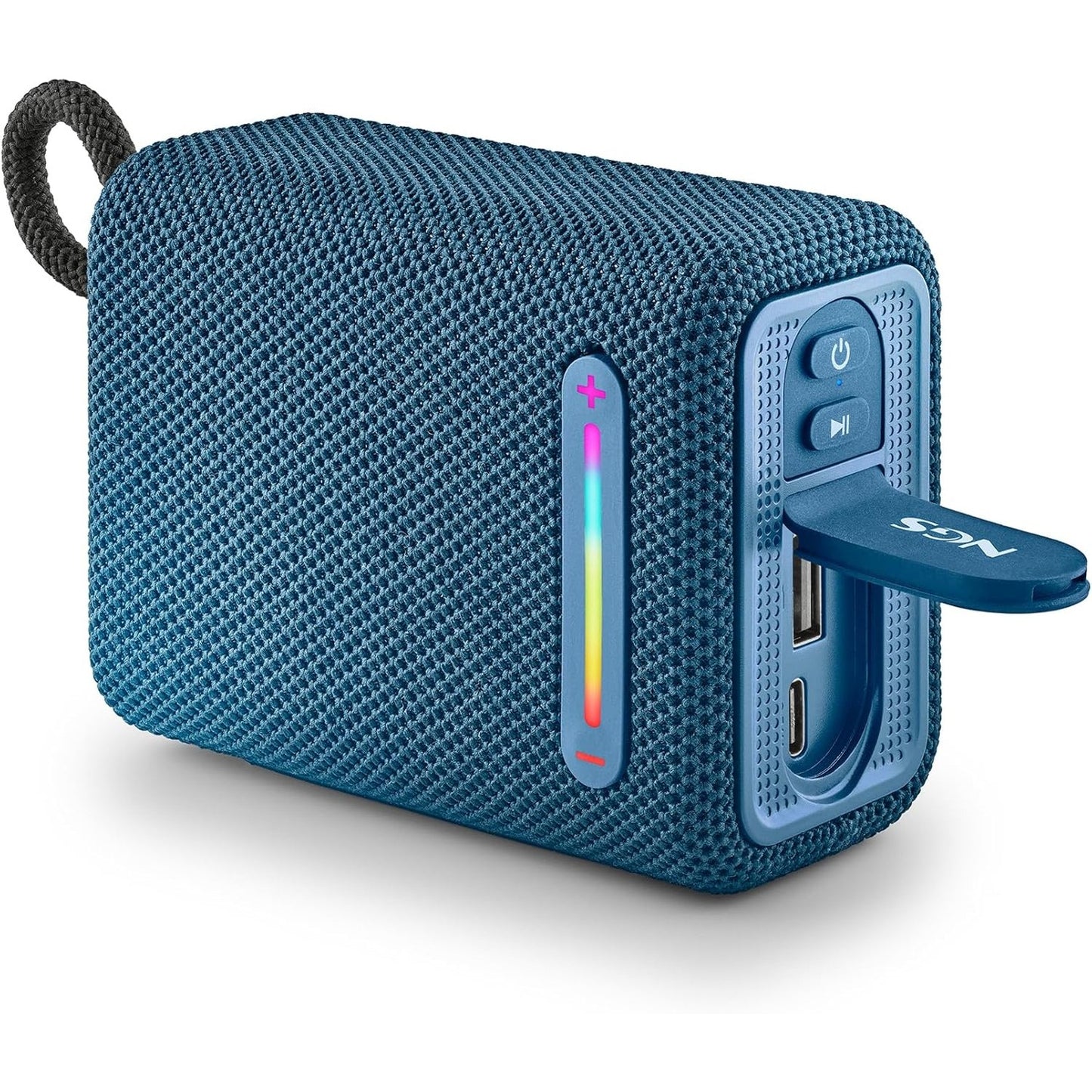 268693 - NGS ROLLER FURIA 1 BLUE, Altoparlant Portativ Bluetooth, Ndriçim RGB, IPX6 Rezistent ndaj Ujit, 15 W, TWS, PORTA USB, Bateri 9 Orëshe, Blu