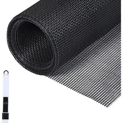 288796 - FILLIS Rrjetë Mushkonjash për Dritare, 150x300 cm, rrjetë mushkonjash zëvendësuese prej fibre qelqi me furçë pastrimi, e zezë