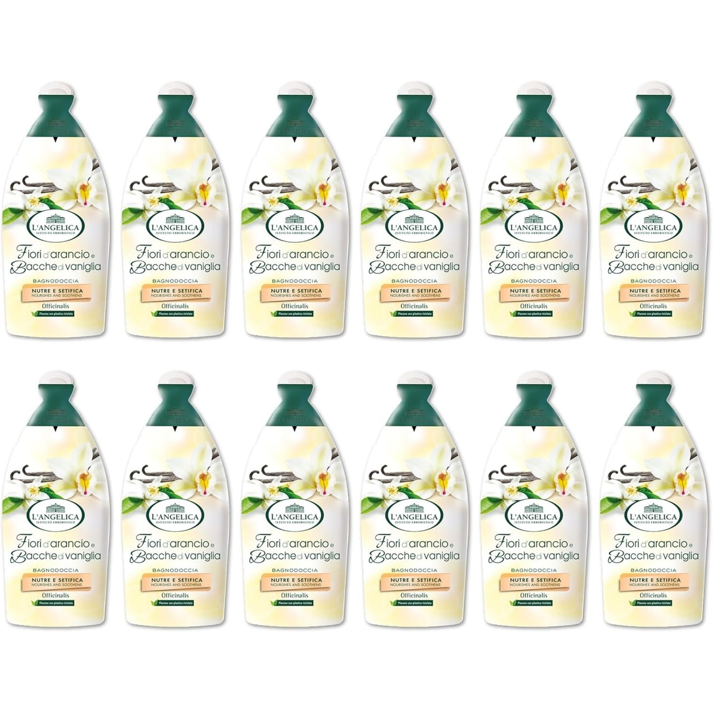321319 - Angelica Officinalis Xhel Dushi me Lule Portokalli, 12x500ml, ushqen dhe zbut lëkurën, pa parabene, silikon dhe OMGJ