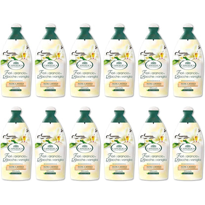321319 - Angelica Officinalis Xhel Dushi me Lule Portokalli, 12x500ml, ushqen dhe zbut lëkurën, pa parabene, silikon dhe OMGJ