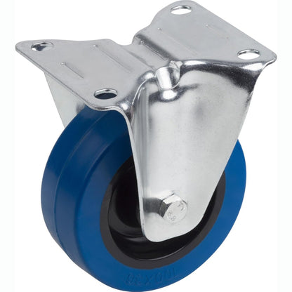 314795 - METAFRANC 802620 Rrota fikse Ø 100 mm, Pllakë 105 x 80 mm, Rrotë elastike prej gome të fortë, Ngarkesa maksimale: 150 kg/Rrota