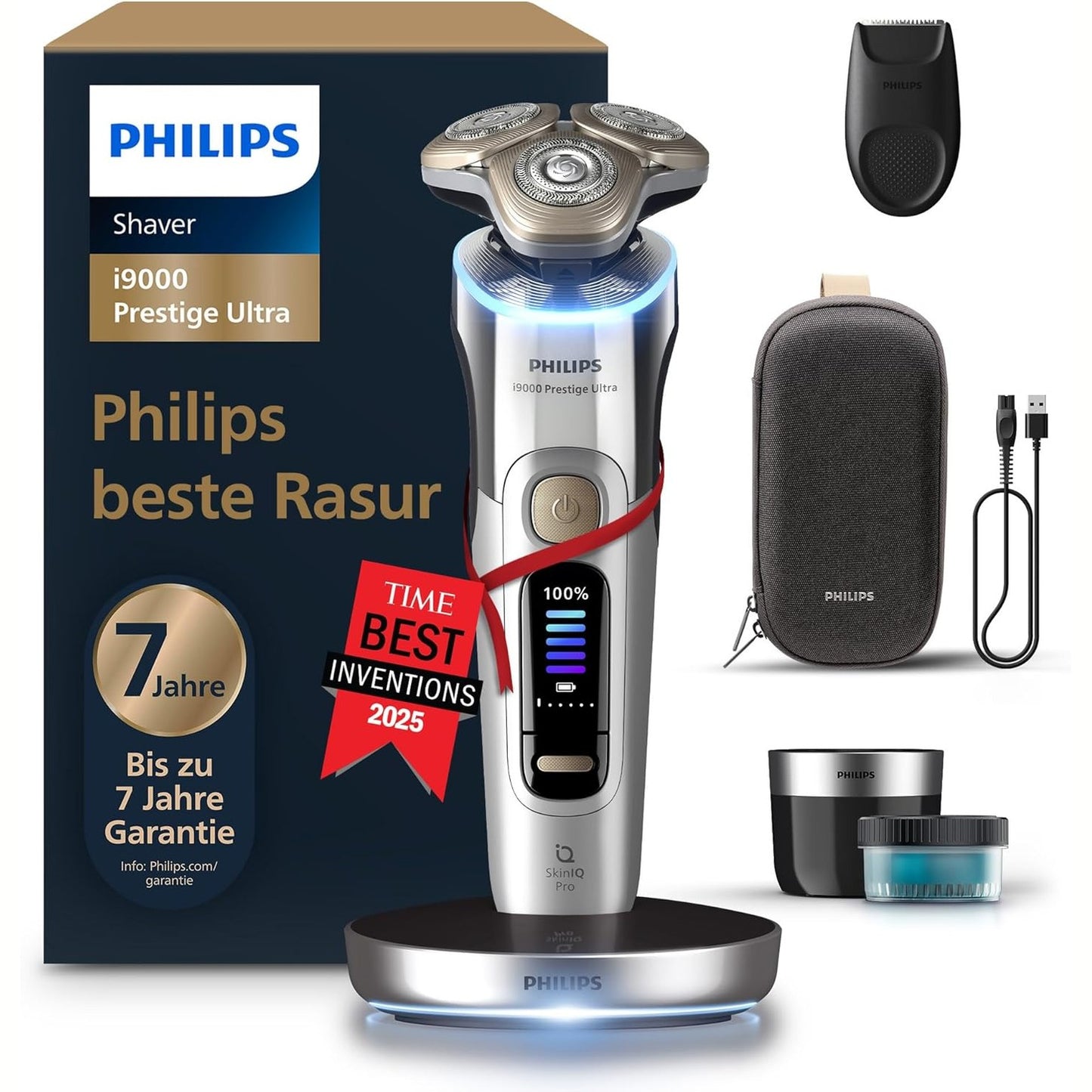 292031 - PHILIPS Shaver i9000 Prestige Ultra, Brisk elektrik për të lagur dhe për të tharë flokët, teknologji Skin IQ Pro, XP9404/31