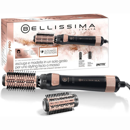 292651 - BELLISSIMA Imetec My Pro Revolution BHS4 1100, Furçë me Ajër të Nxehtë, 1000 W, Veshje Qeramike, 2 Furça 40 dhe 50 mm