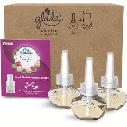 272117 - Glade | Aromatizues elektrik i lëngshëm ajri me vajra esencialë, aromë relaksuese Zen, 3 mbushje
