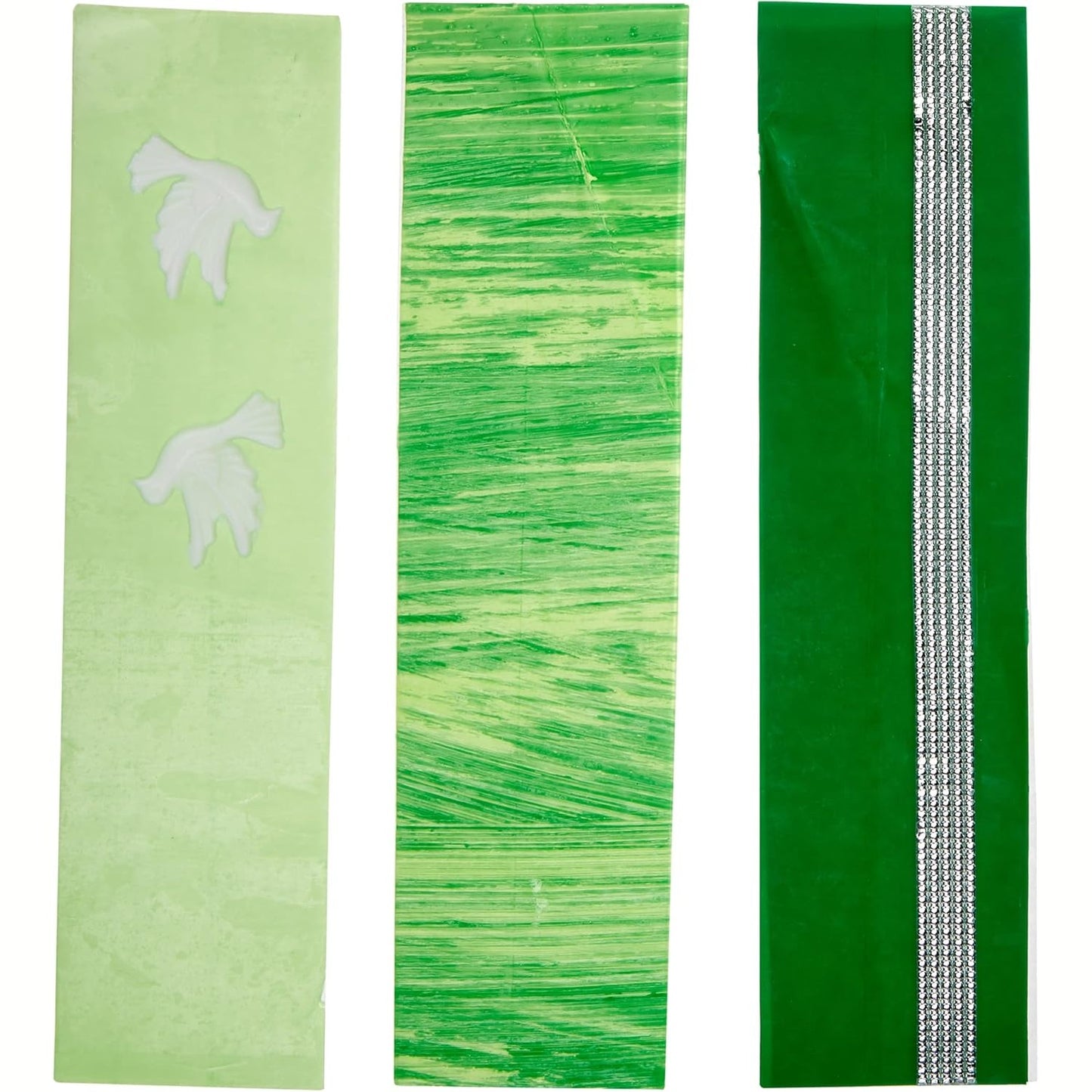 248369 - PRACHT Fletë dylli Përzierje 7073-20035 jeshile/argjendi, 3 shirita dylli gjysmë, 200 x 50 x 0.5 mm