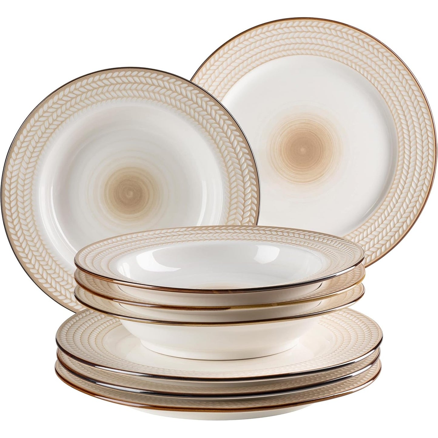 195056 - MÄSER - Seti i Pjatave Modernë Premium Prospero, 8 Pjesë për 4 Persona, Cilësi e Lartë e Restorantit, i Bardhë, Material Porcelan i Qëndrueshëm