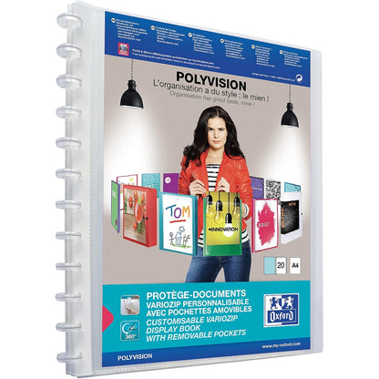 269092 - OXFORD Mbrojtës dokumentesh Variozip Polyvision A4 me 40 pamje të lëvizshme dhe mbulesë transparente polipropileni