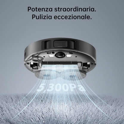 94060 - DREAME L10s Pro Fshesë Robot 2-në-1 me Korrent dhe Fshesë Dyshemeje, Zbulim Pengesash 3D, Hartëzim i Shumë Dyshemeve, Thithje e Fuqishme 5300Pa, Përshtatshme për Dysheme të Forta, Qilima, Qime Kafshësh Shtëpiake, I Lidhshëm me WiFi/APP/Alexa