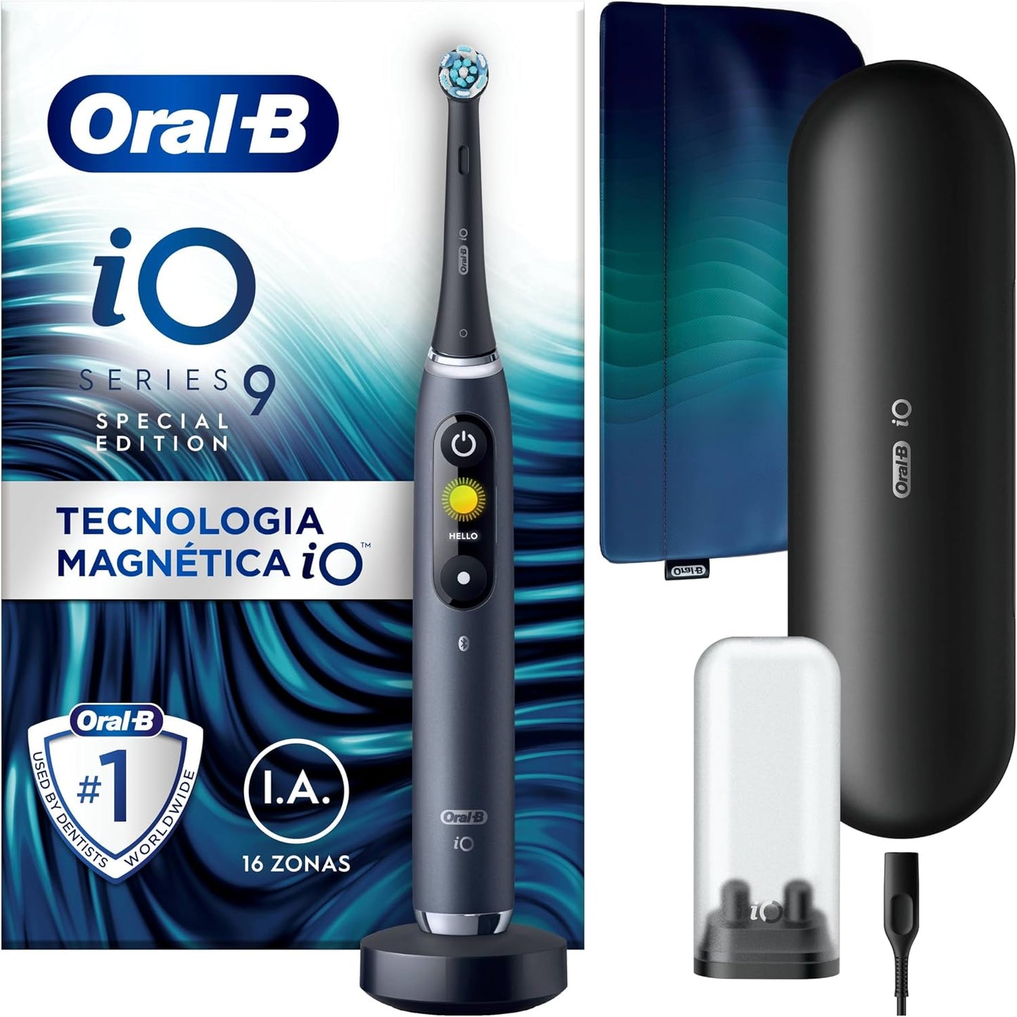 292062 - ORAL-B Furçë dhëmbësh elektrike iO Series 9, e rikarikueshme, 1 njësi bazë, 1 kokë furçe, 1 kuti udhëtimi, e zezë