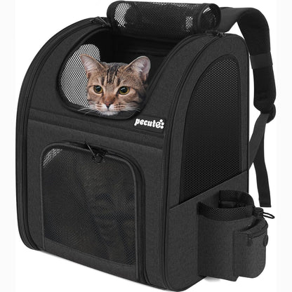 213351 - PECUTE Çantë shpine për kafshë shtëpiake me dritare rrjete, transportues qensh i frymëmarrshëm dhe i lehtë, copë Oxford e papërshkueshme nga uji, 6 kg