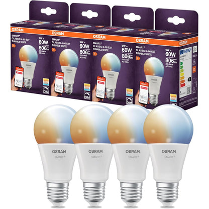 253273 - OSRAM Llampa LED SMART A60, E27, 9W, ZigBee 3.0, 2700K, kontroll aplikacioni, Alexa, Asistent Google