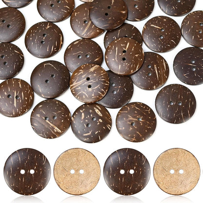 274733 - JAXICREY 30 copë kopsa druri, kopsa kafe 30 mm kopsa druri klasike natyrale për fëmijë. Bli për punime artizanale kopsa kokosi. Kopsa qepjeje druri me 2 vrima për qepje xhaketash.