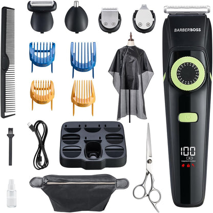 316283 - BARBERBOSS Prerëse mjekre dhe flokësh për burra (Sete kujdesi për burra, I papërshkueshëm nga uji-QR-6090)