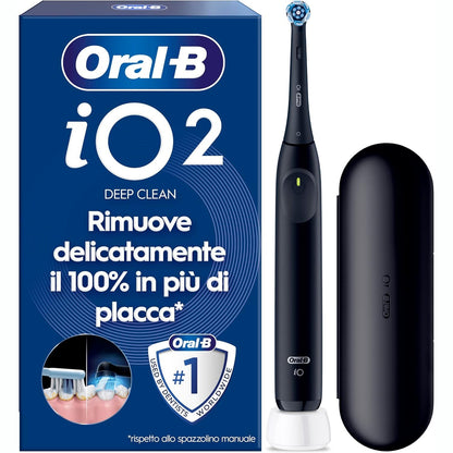 274996 - ORAL-B Furçë dhëmbësh elektrike iO 2, 1 kokë furçe zëvendësuese, 3 mënyra larjeje, sensor presioni, bateri rikarikueshme, çantë udhëtimi