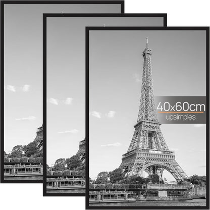 175888 - UPSIMPLES - Set me 3 Korniza Fotosh 40x60cm, Material i Zi, për Galeri Fotosh, me Shirit Futës, Montim Horizontal ose Vertikal në Mur