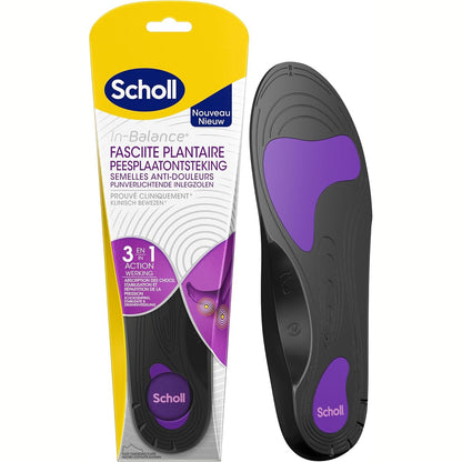 293754 - SCHOLL IN-BALANCE Shtroja ortopedike për burra dhe gra, për fasciit plantar, mbështetje për harkun e këmbës, madhësia 40-42