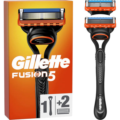 301061 - GILLETTE Brisk për meshkuj Fusion5, dorezë dhe 2 fishekë me 5 tehe çeliku inox, shirit lubrifikues, 1 mbushje për 20 rruajtje