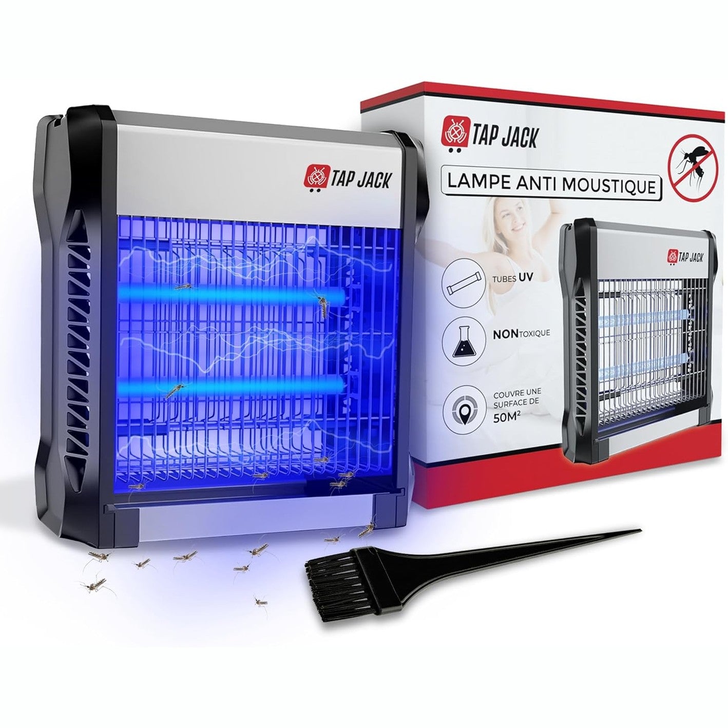 288967 - Llambë Elektrike Kundër Mushkonjave, Mbrojtje mbi 100m², Përdorim i Brendshëm dhe i Jashtëm, Drita UV, Pa Kimikate, E Sigurt, Efikasitet Energjie, Plotësisht e Heshtur