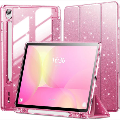 267235 - INFILAND Mbështjellëse për Samsung Galaxy Tab S10 Lite/S10 FE/S9 FE 10.9 inç/S9 11 inç me mbajtëse S Pen, Transparente, Zgjim/Gjumi Automatik