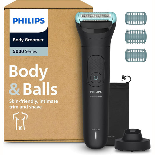 315401 - PHILIPS BG5485/30 Pastrues trupi Series 5000, Makinë prerëse për meshkuj, sistem mbrojtjeje të trefishtë, rezistente ndaj dushit, jetëgjatësi baterie 100 minuta