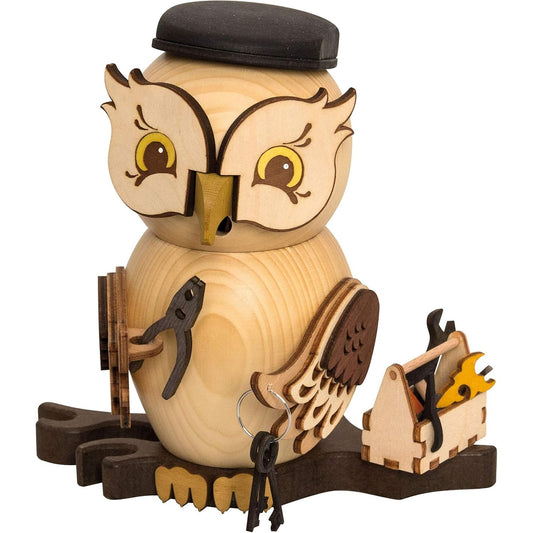 195125 - KUHNERT Djegës Temjani për Kthim Druri, Buf Druri i Mbërthyer me Burrë Dëbore, Madhësia 15 cm, Prodhuar në Gjermani