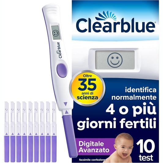 271285 - CLEARBLUE Testi i Avancuar Dixhital i Ovulacionit - 1 mbajtëse testi dixhital dhe 10 teste ovulacioni