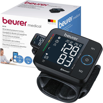 275042 - BEURER Monitor tensioni i gjakut BC 54, për kyçin e dorës, perimetër kyçi 13.5-21.5 cm, me teknologji fryrjeje, tregues rreziku me ngjyra, zbulim të aritmisë, aplikacion, transferim të dhënash në Apple Health.