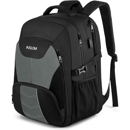 309872 - ÇANTË SHPINE 55L PËR MESHKUJ, E PAPËRSHKUESHME NGA UJI, PËR LAPTOP 18.4 INÇ, ME PORTË KARIKIMI USB, KUNDËR VJEDHJES